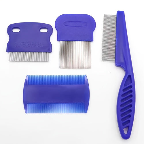 Haven Flea and Lice Comb Set - 4 piece stainless steel pet grooming combs