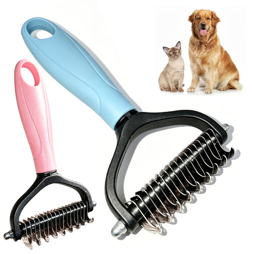 Haven Dual-Sided Dematting Comb for dogs and cats - Blue and Pink